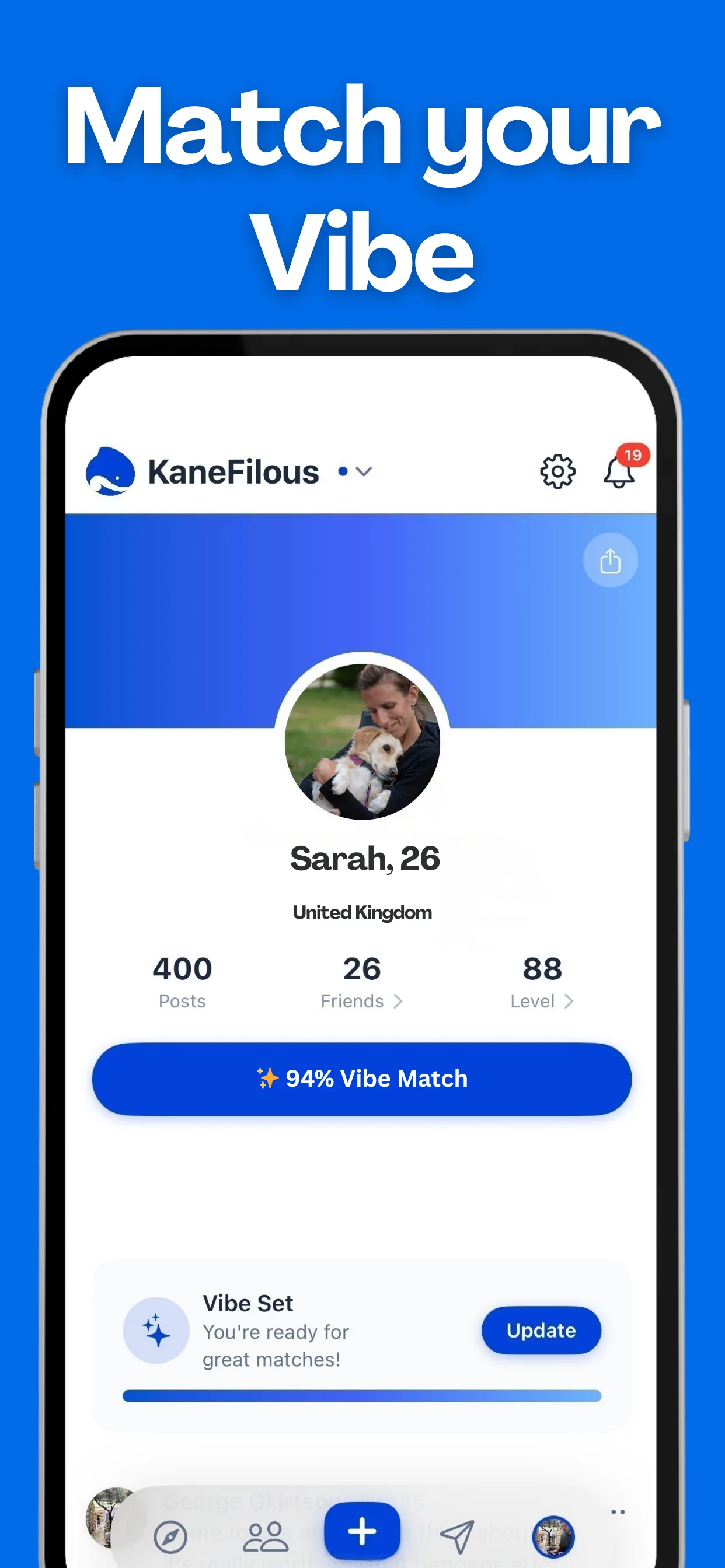 KF.Social vibe matching - find people who share your interests